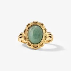 Sea Glass Ring Gold