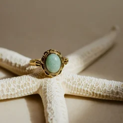 Sea Glass Ring Gold