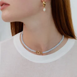Seastone Charm Necklace Gold