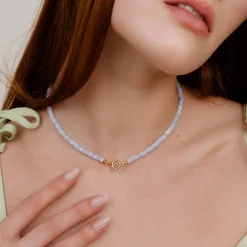Seastone Charm Necklace Roségold