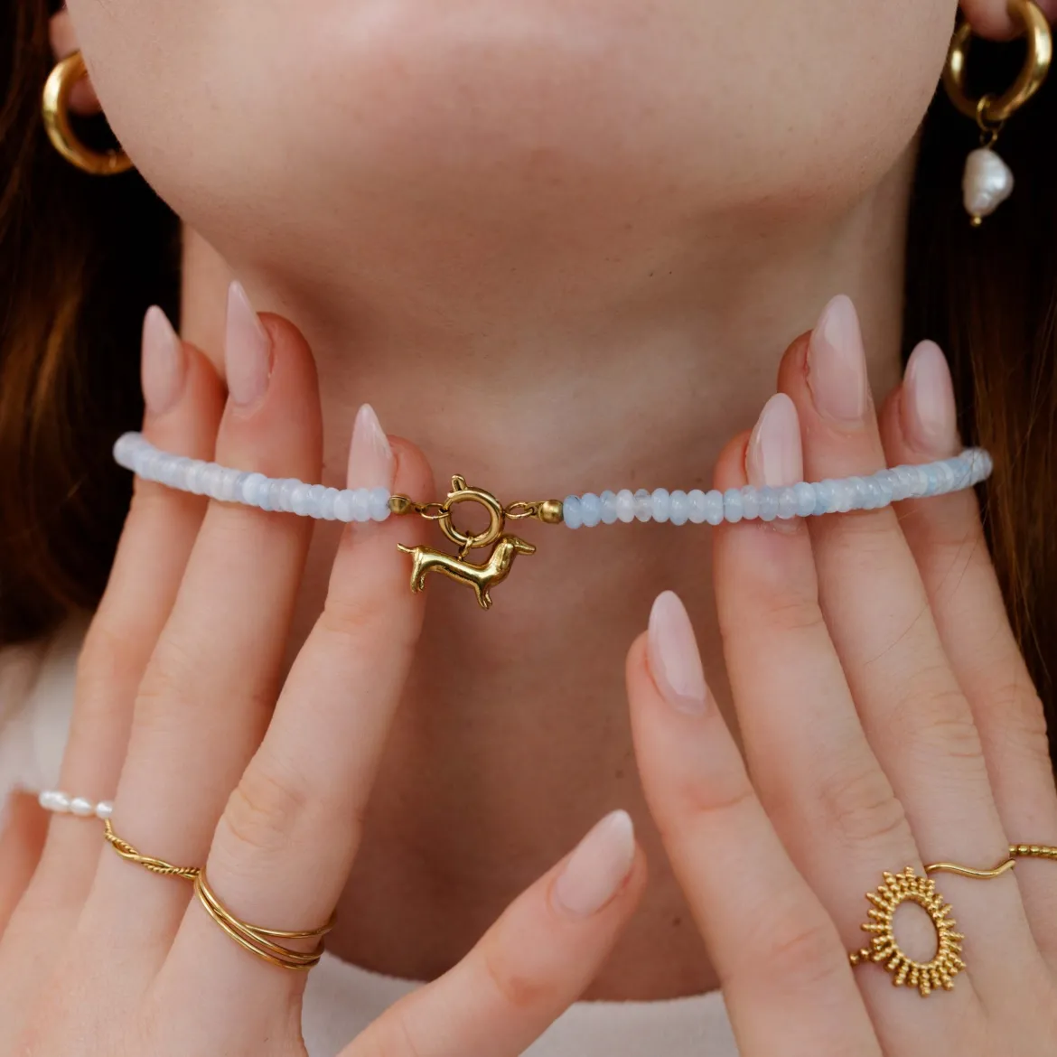 Seastone Charm Necklace Set