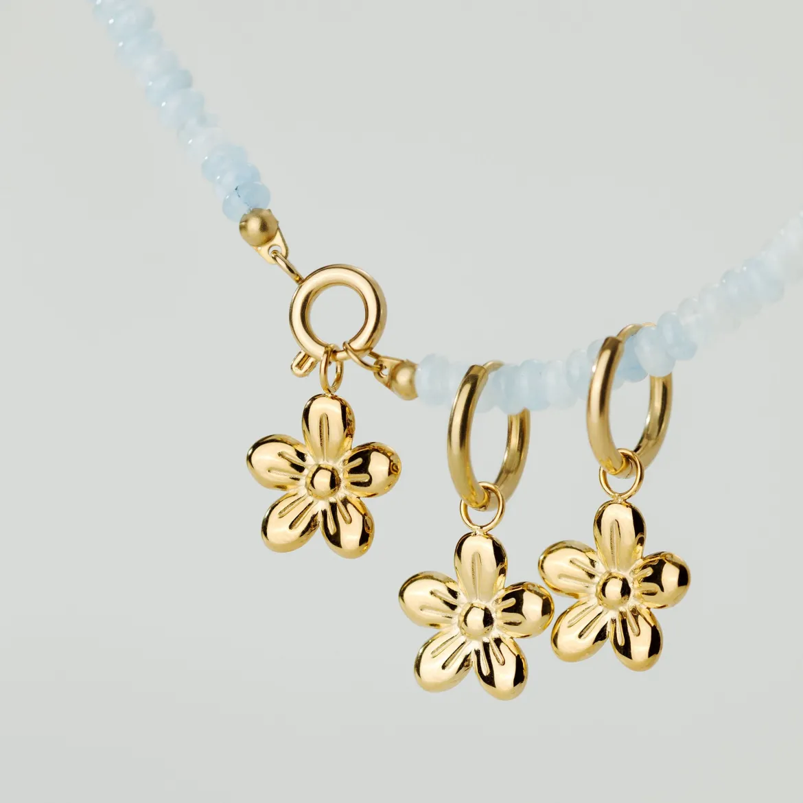Seastone Charm Necklace Silber