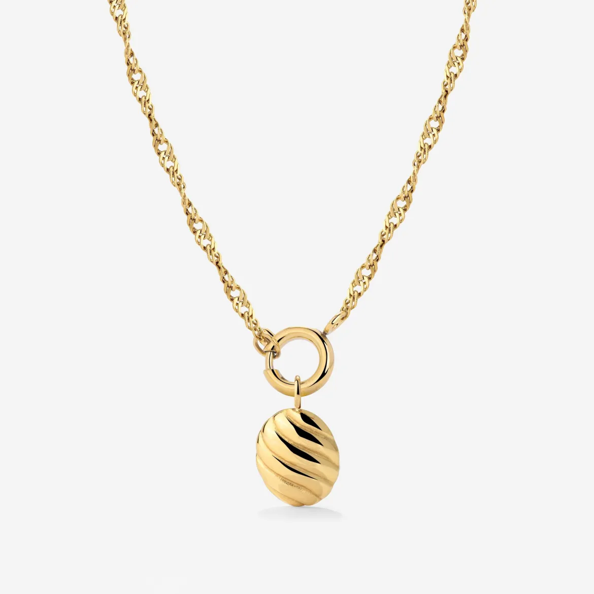 Serenity Singapore Chain Necklace Set Gold