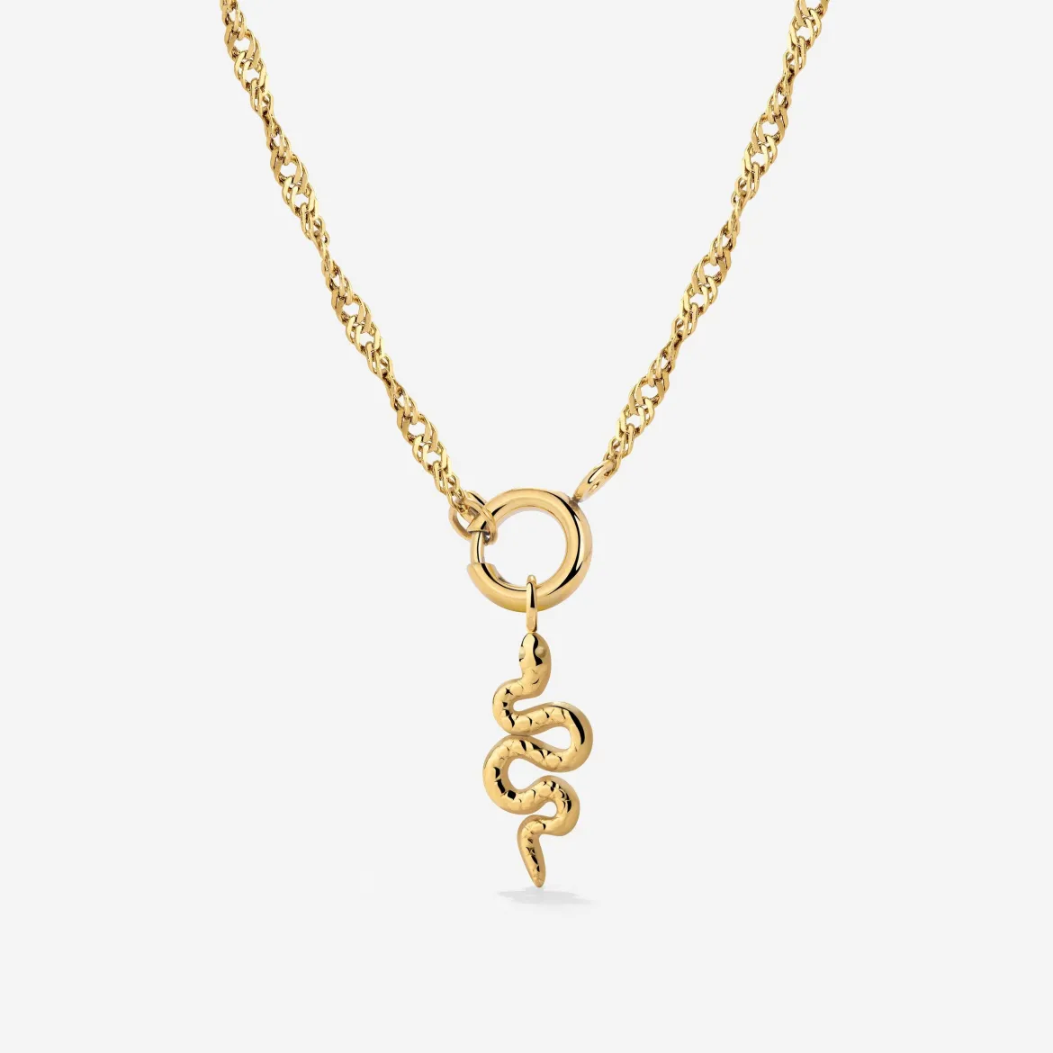 Serpent Singapore Chain Necklace Set Gold
