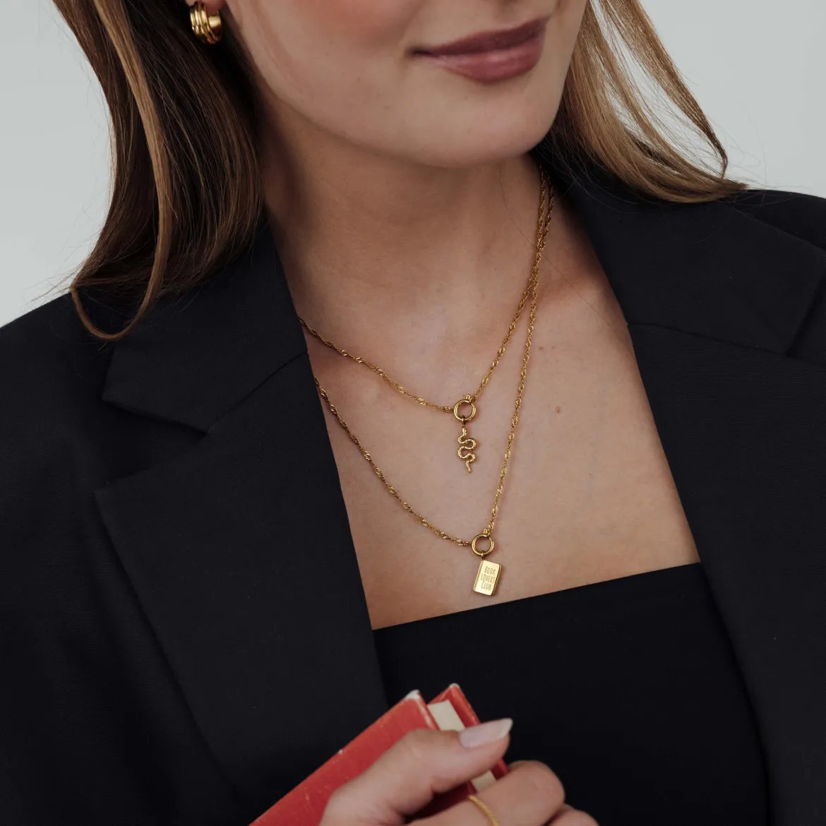 Serpent Singapore Chain Necklace Set Gold