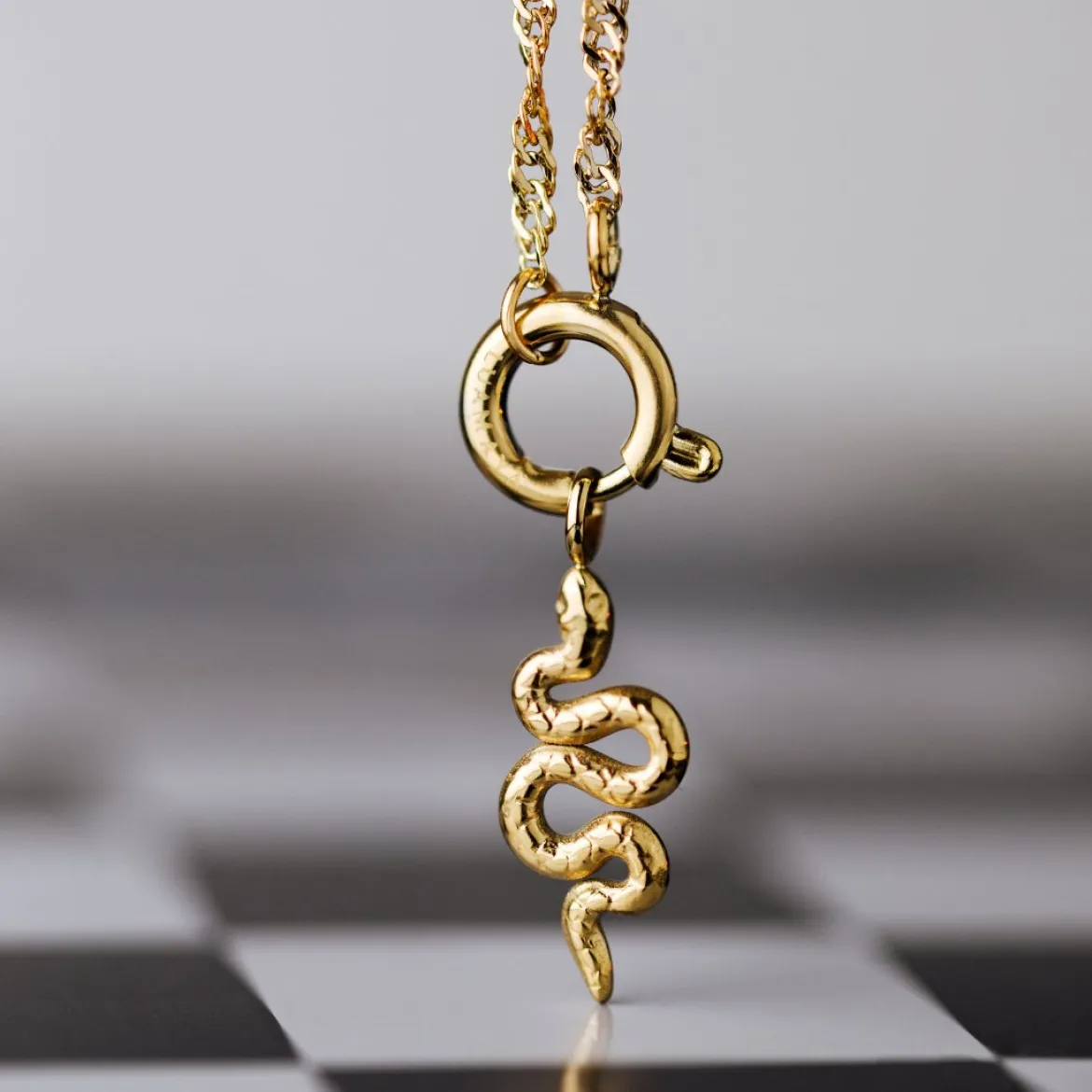 Serpent Singapore Chain Necklace Set Gold