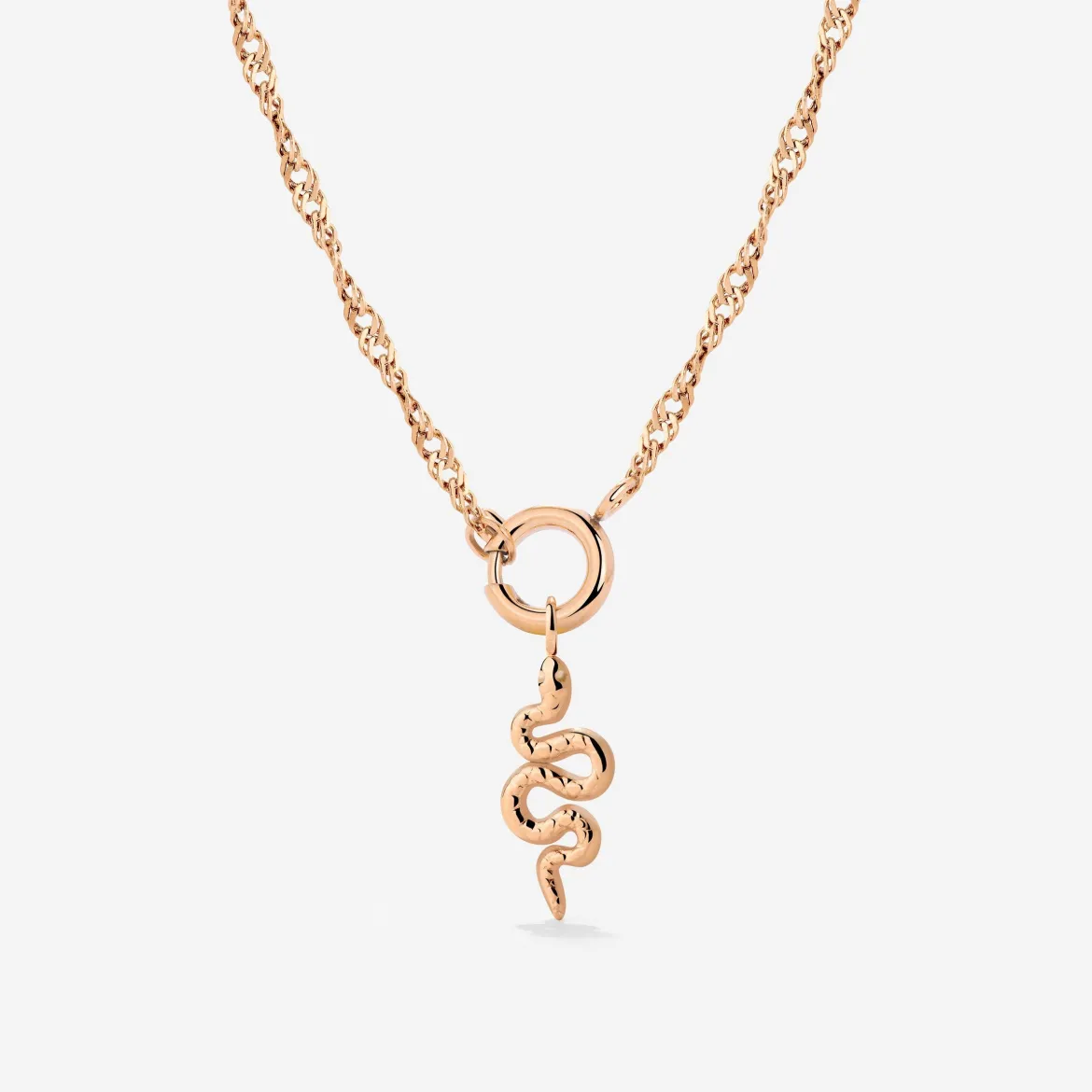 Serpent Singapore Chain Necklace Set Roségold