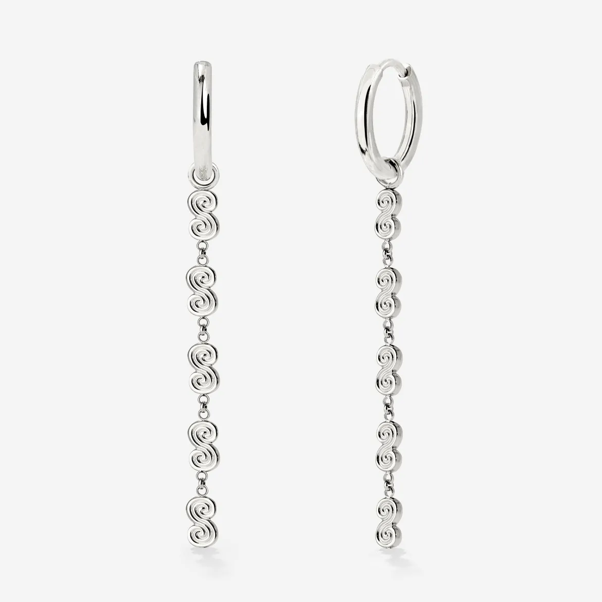 Serpent's Whisper Hoop Set Small Silber