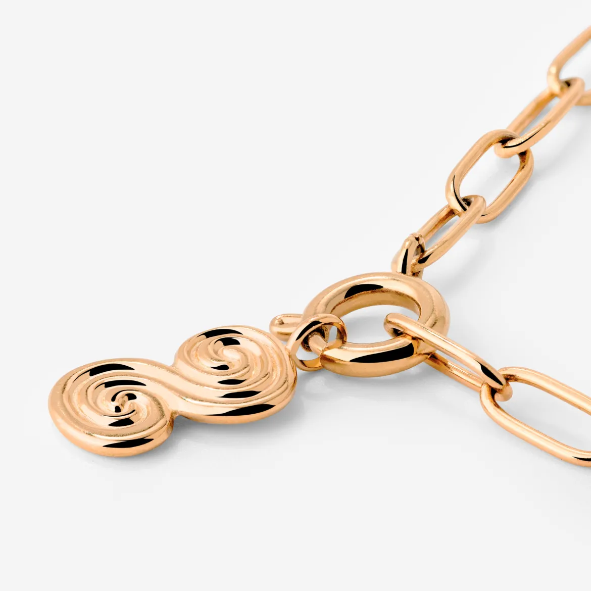 Serpent's Whisper Oval Links Necklace Set Roségold