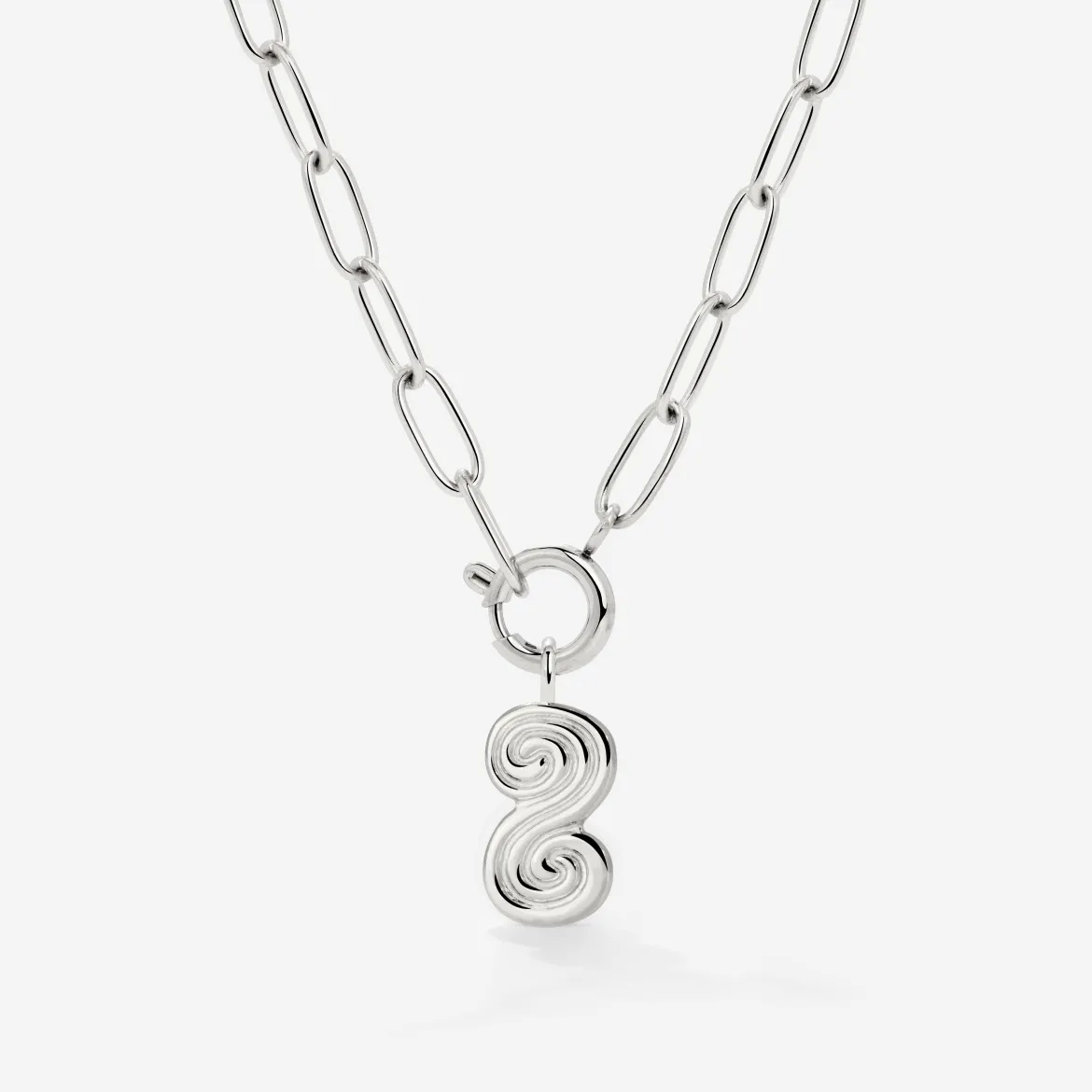 Serpent's Whisper Oval Links Necklace Set Silber