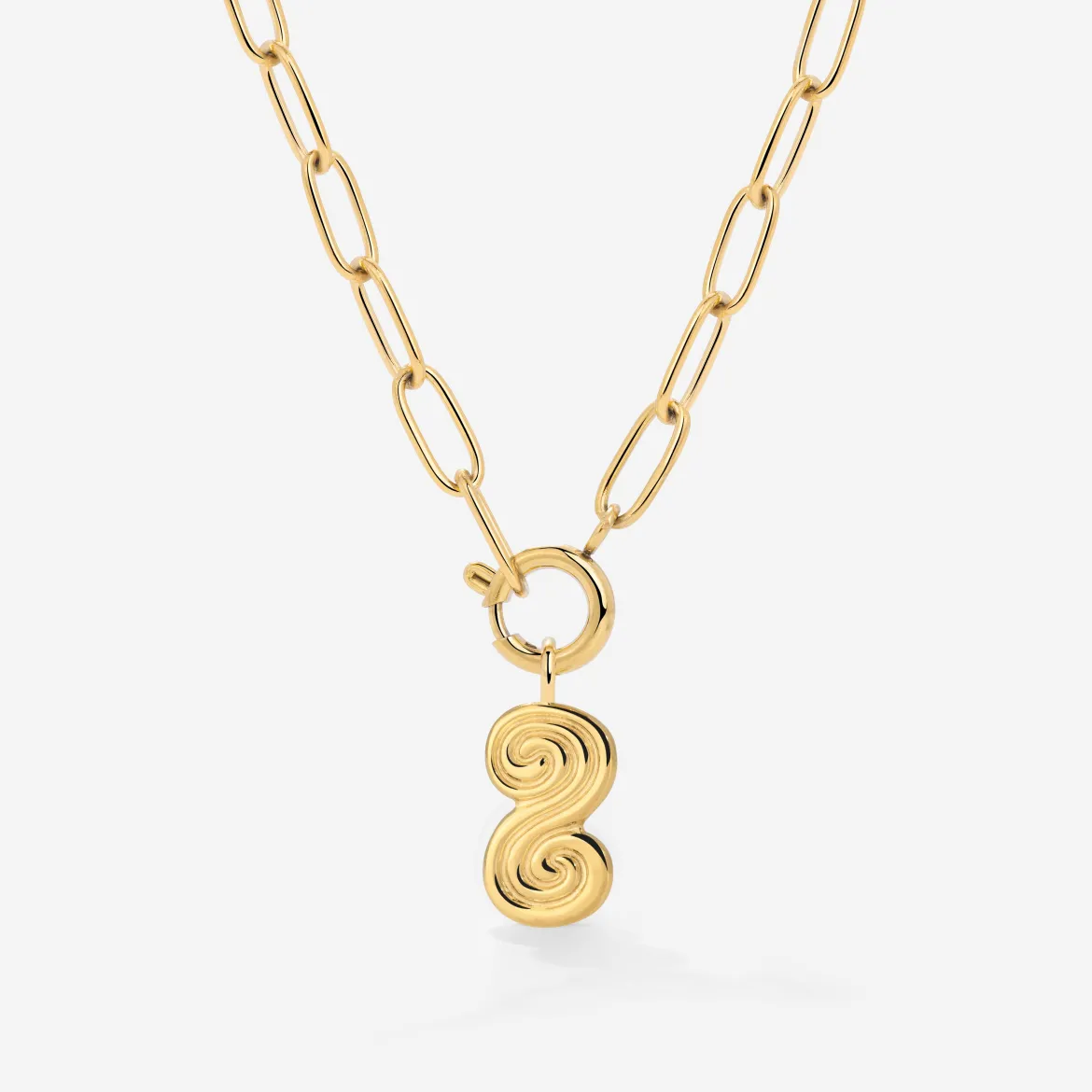 Serpent's Whisper Oval Links Necklace Set Gold