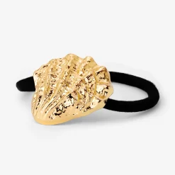 Shell Hair Tie Black - Gold