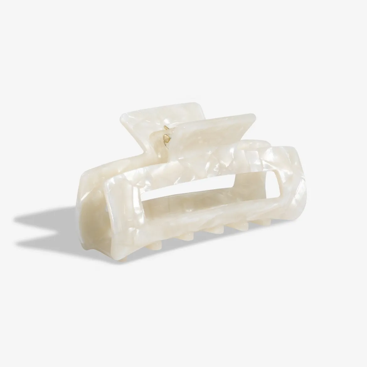 Shimmering Hairclaw Medium - Beige White