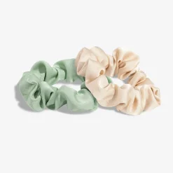 Shimmering Scrunchie Bundle Small - Green / Beige