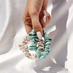 Shimmering Scrunchie Bundle Small - Green / Beige