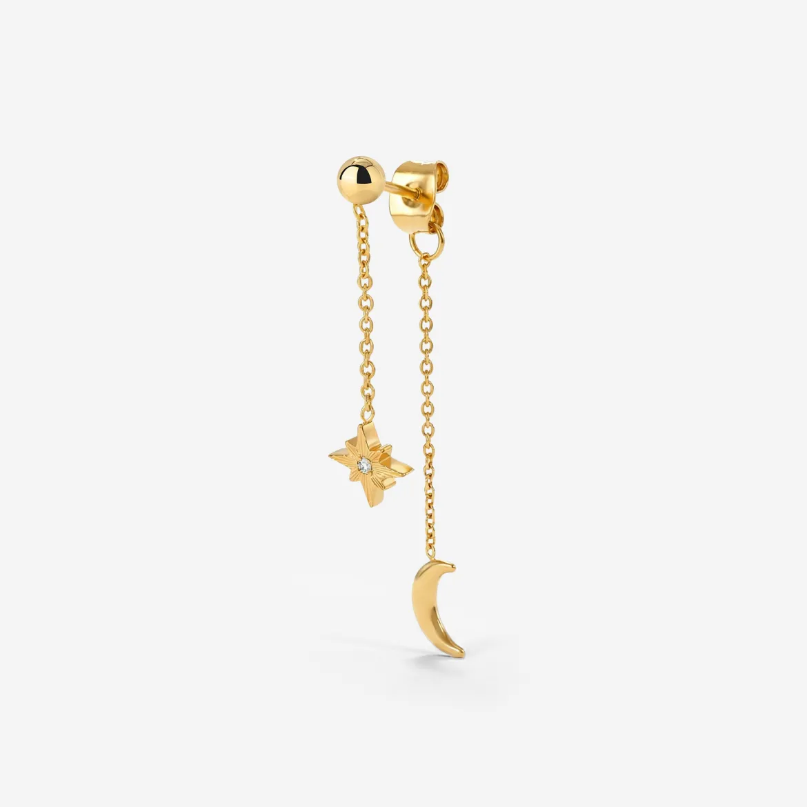 Shiny Ines Stud Earring Gold