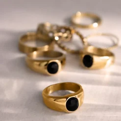 Signet Onyx Ring Roségold