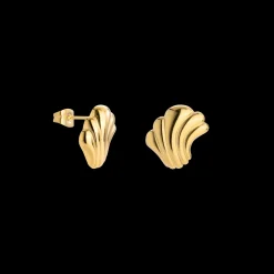 Simple Wave Studs Gold