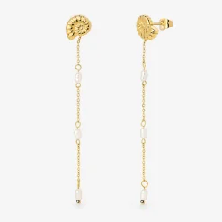 Siren's Spell Pearl Drop Earrings Gold