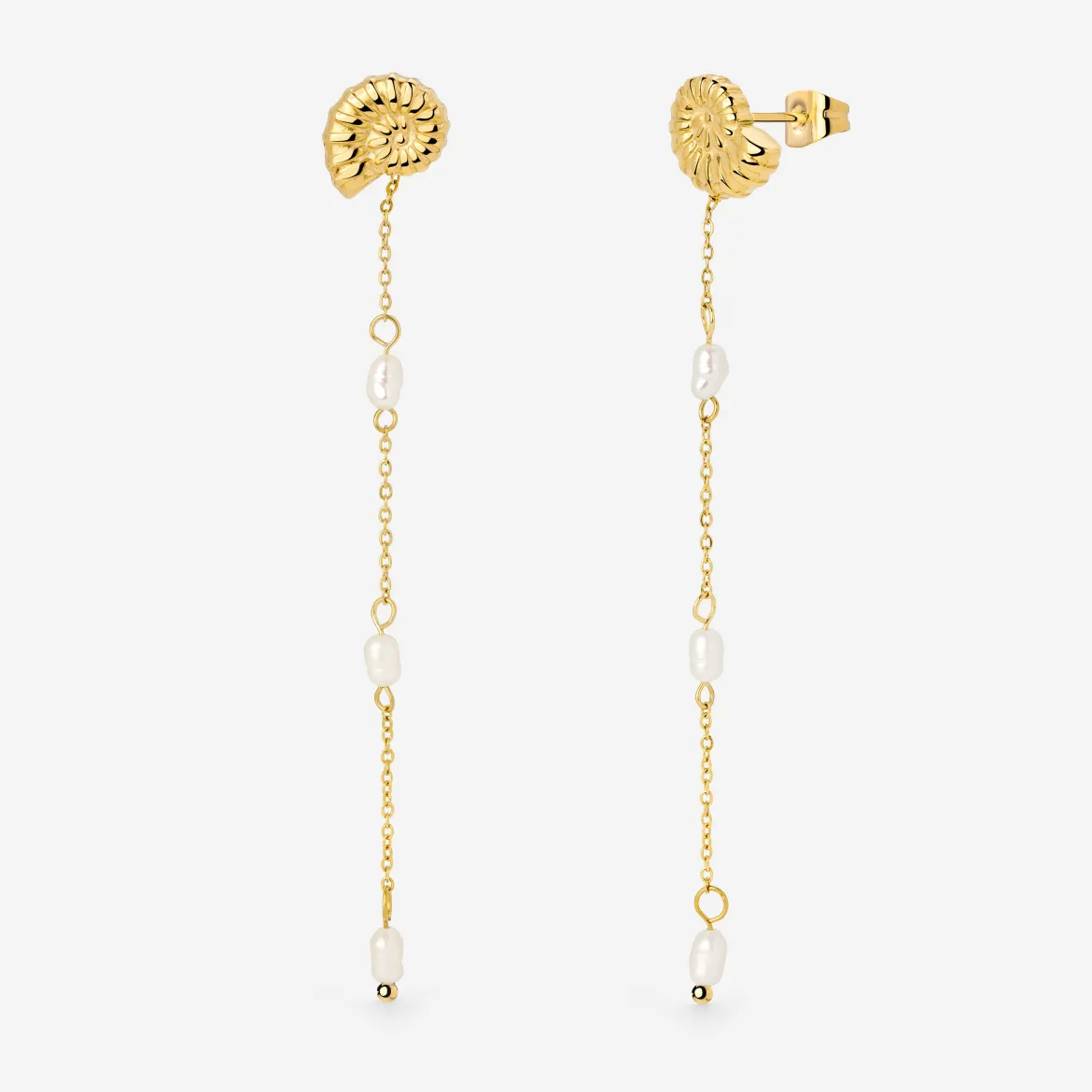 Siren's Spell Pearl Drop Earrings Gold