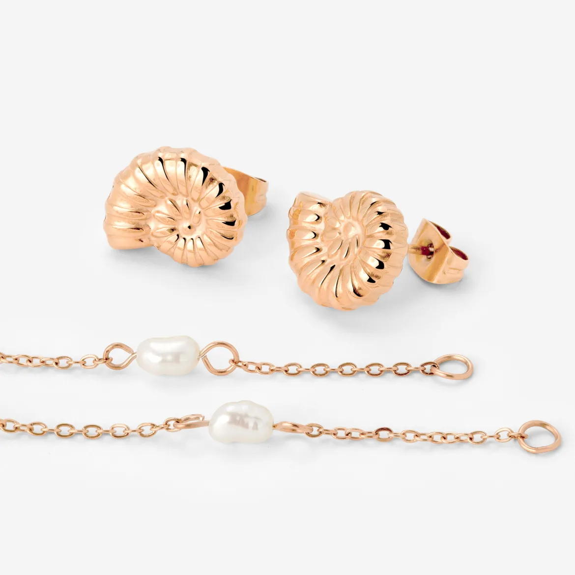 Siren's Spell Pearl Drop Earrings Roségold