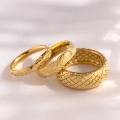 Snake Skin Ring Gold