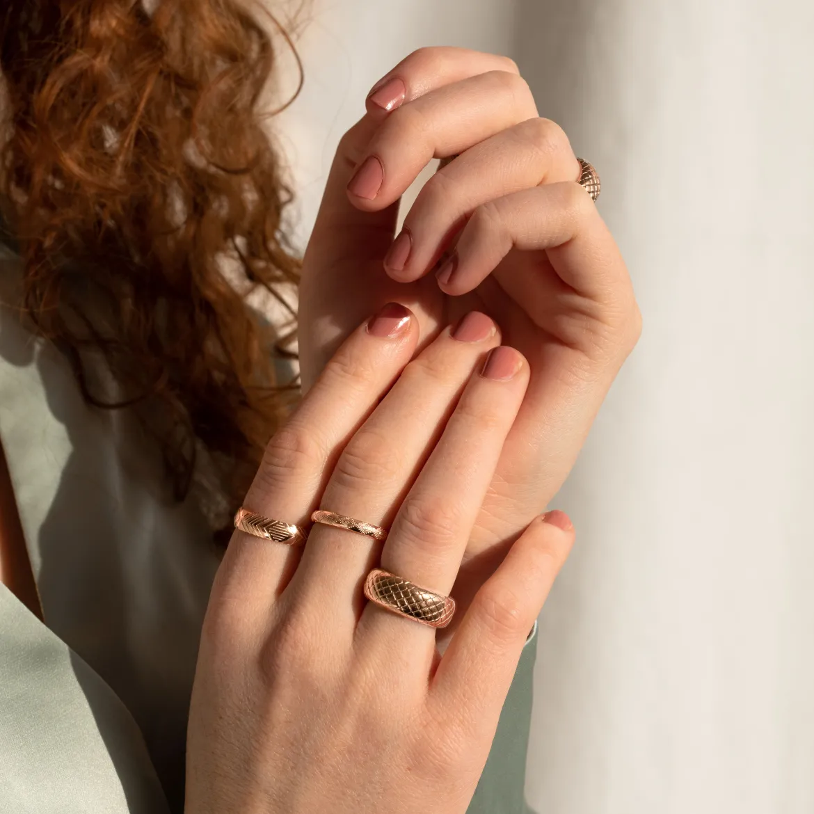 Snake Skin Ring Roségold