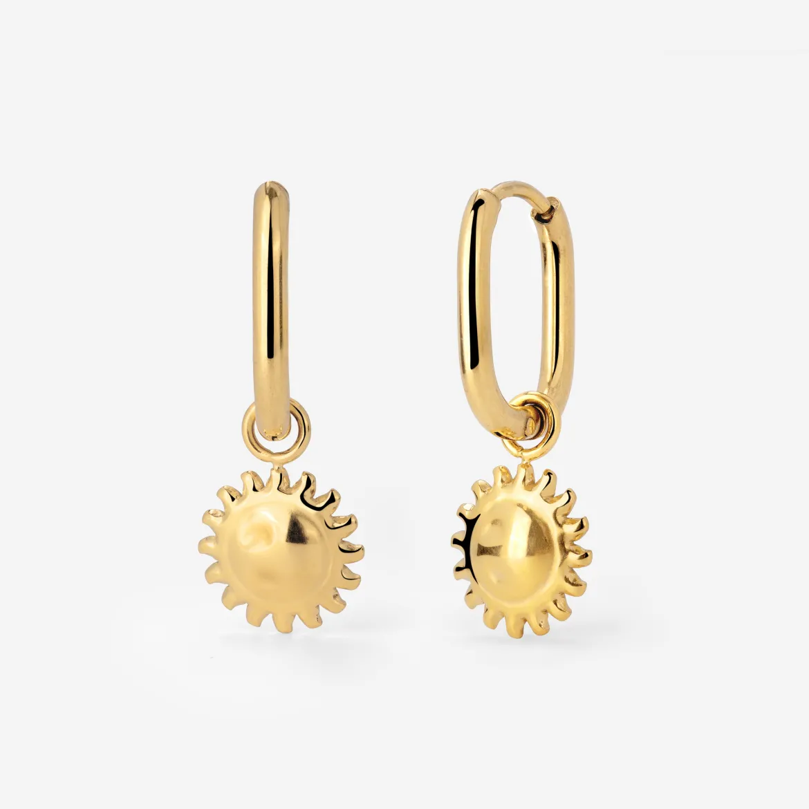 Solaris Oval Hoop Set Baby Gold