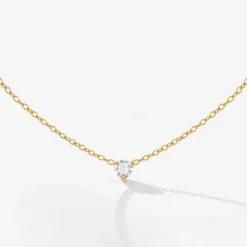 Solitaire Stone Choker Gold