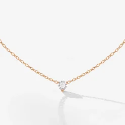 Solitaire Stone Choker Roségold