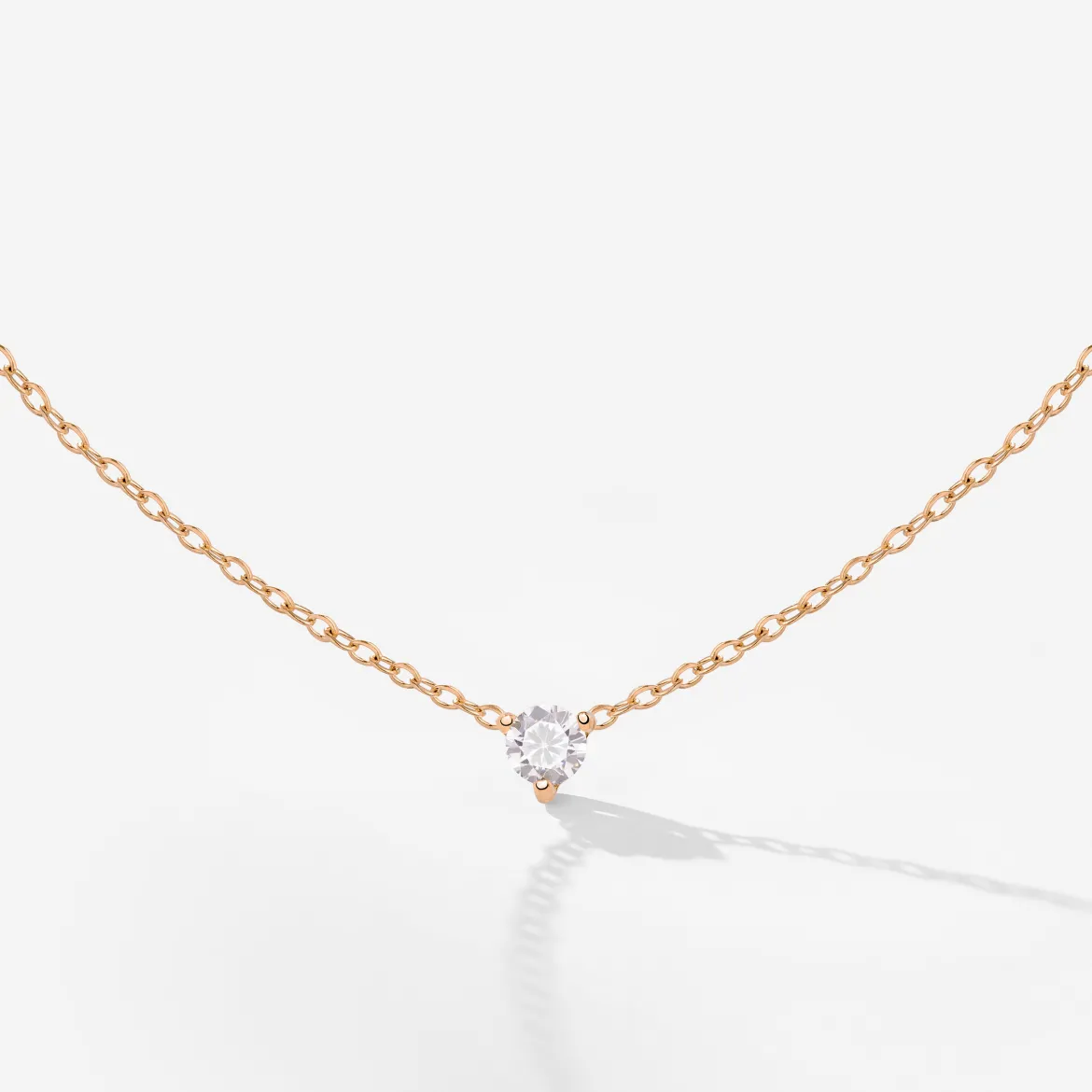 Solitaire Stone Choker Roségold