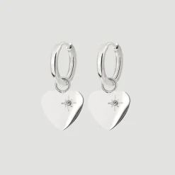 Sparkle Heart Hoop Set Baby Silber