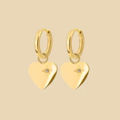 Sparkle Heart Hoop Set Baby Gold