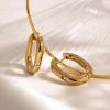 Sparkle Oval Hoops Medium Silber