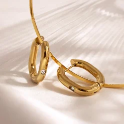 Sparkle Oval Hoops Medium Silber