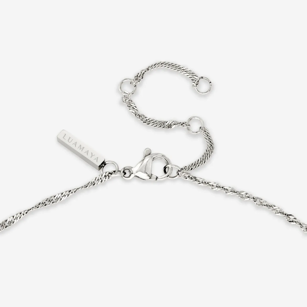 Sparkling Blue Petal Necklace Silber