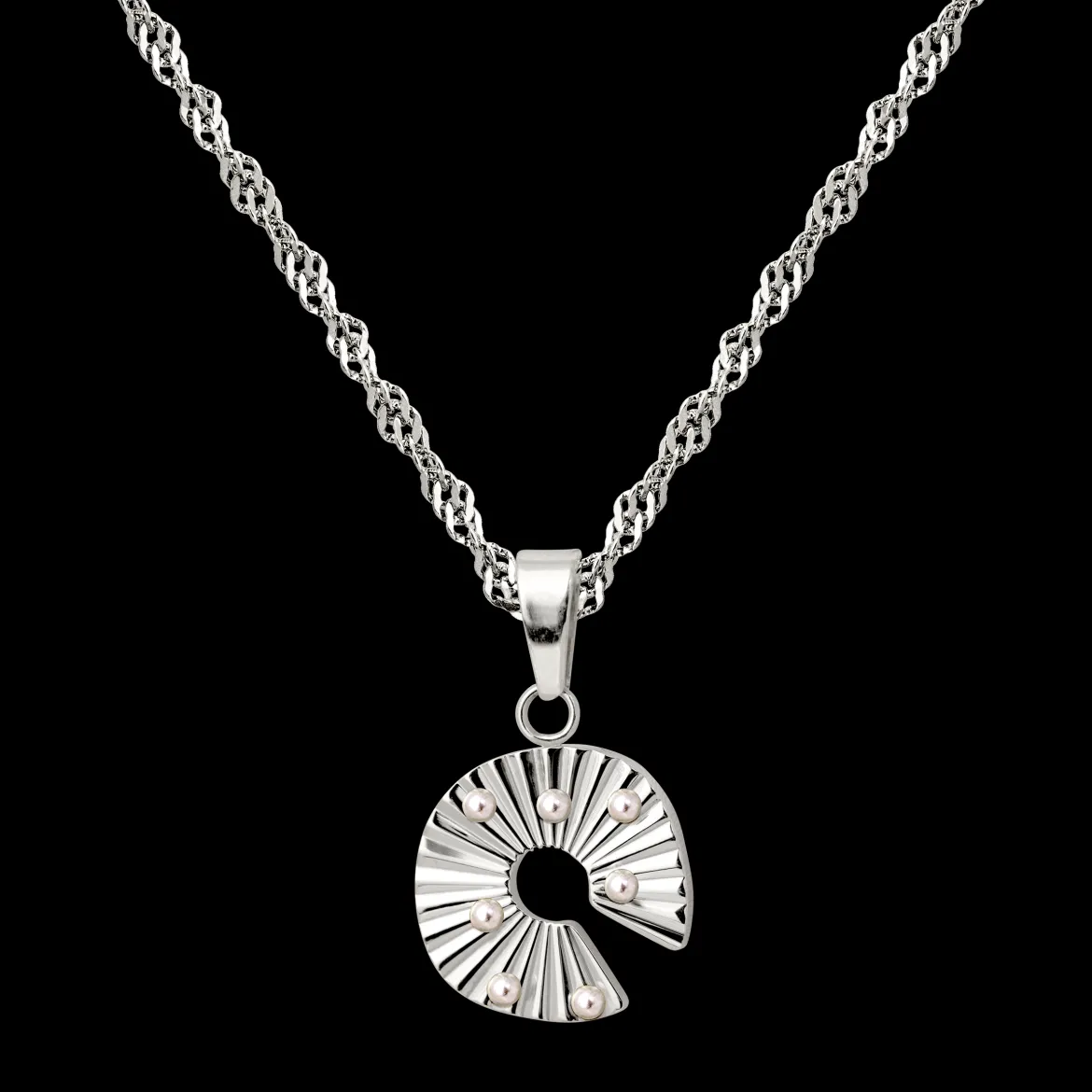 Sparkling Donut Necklace Silber