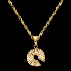 Sparkling Donut Necklace Gold