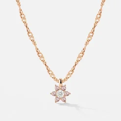 Sparkling Pink Petal Necklace Roségold