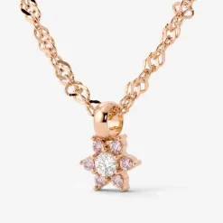 Sparkling Pink Petal Necklace Roségold