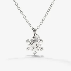Sparkling Snowflake Necklace Silber