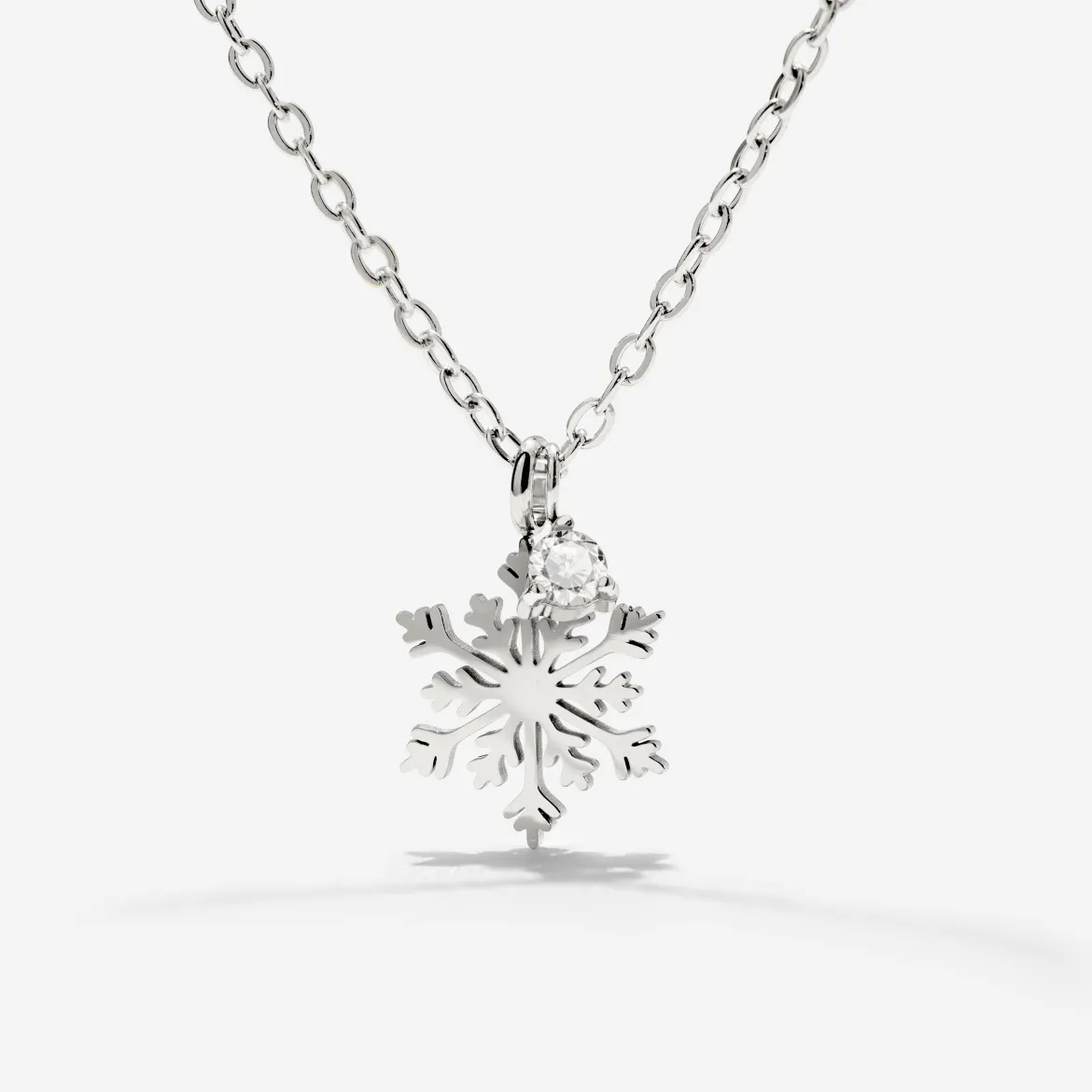 Sparkling Snowflake Necklace Silber