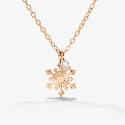 Sparkling Snowflake Necklace Roségold