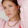 Spiral of Love Hoop Studs Large Gold