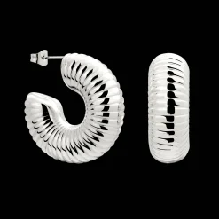 Spiral of Love Hoop Studs Large Silber