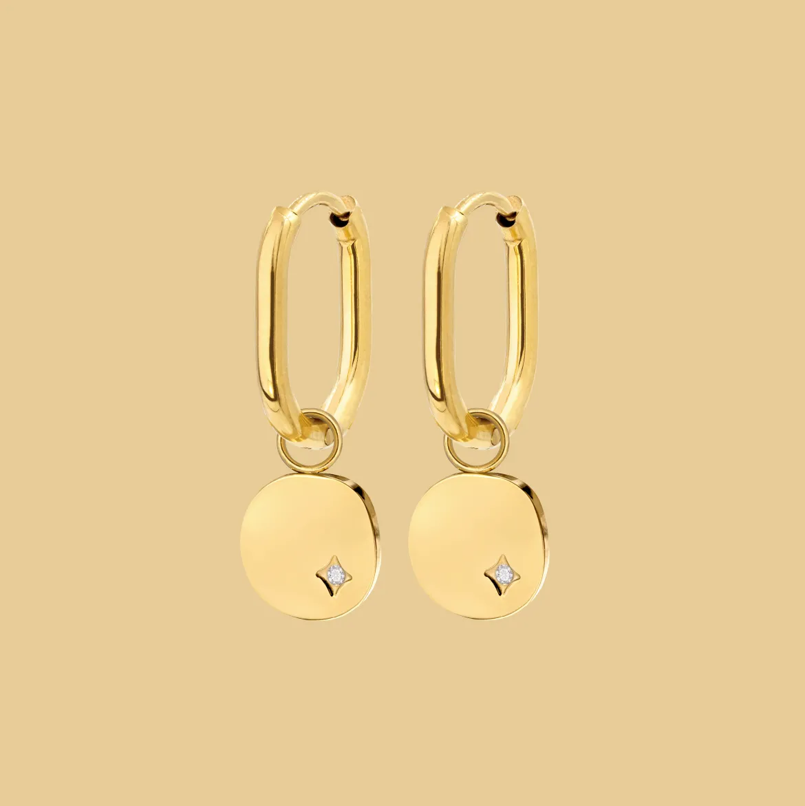 Spring Bling Oval Hoop Set Baby Gold
