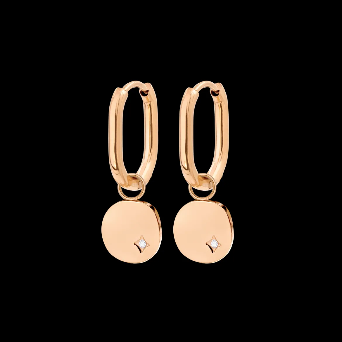 Spring Bling Oval Hoop Set Baby Roségold