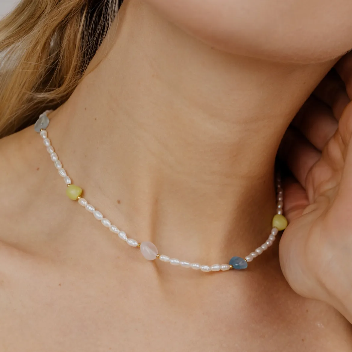 Spring Pastels Necklace Gold