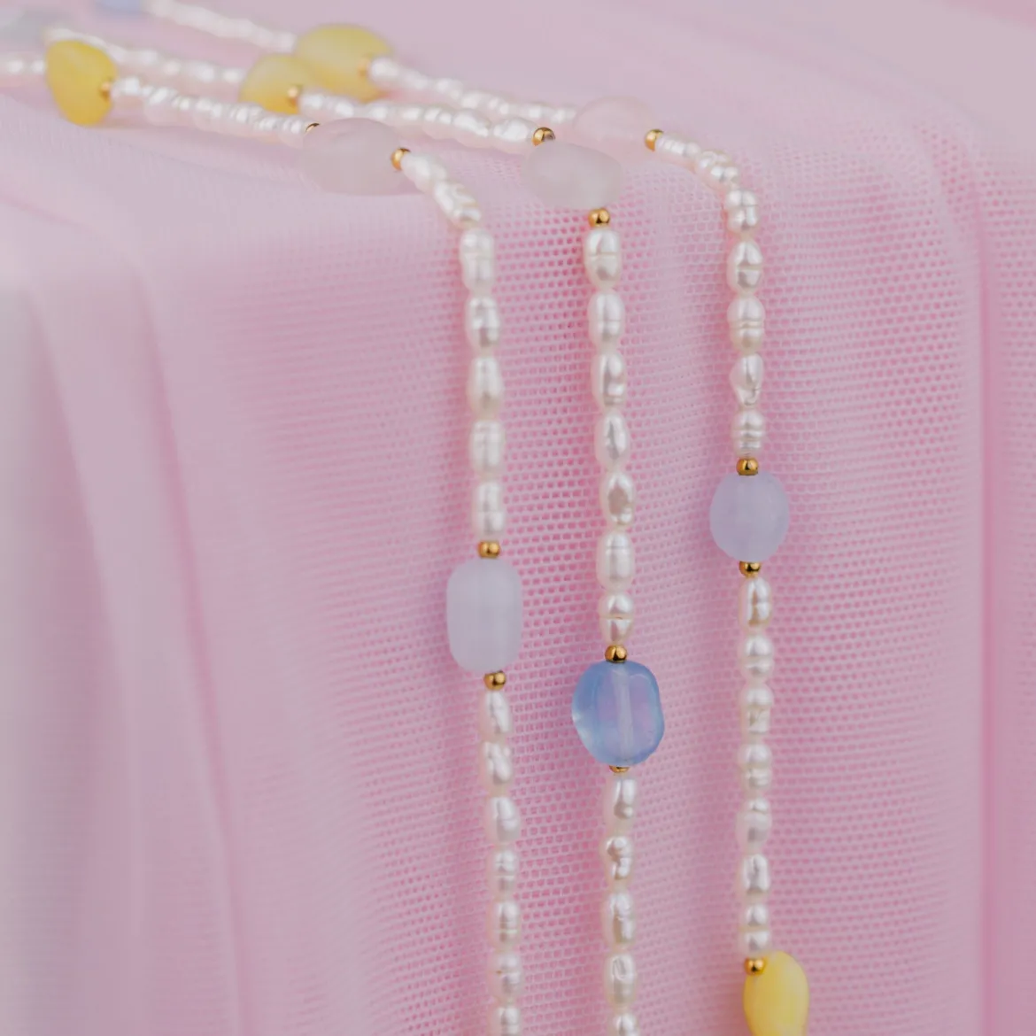Spring Pastels Necklace Gold