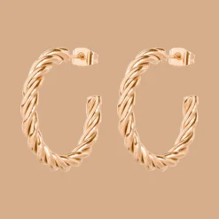 Squeeze it Medium Hoop Studs Roségold